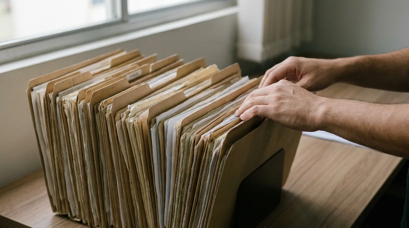 Documentos reunidos para ação de exoneração de pensão alimentícia sobre mesa