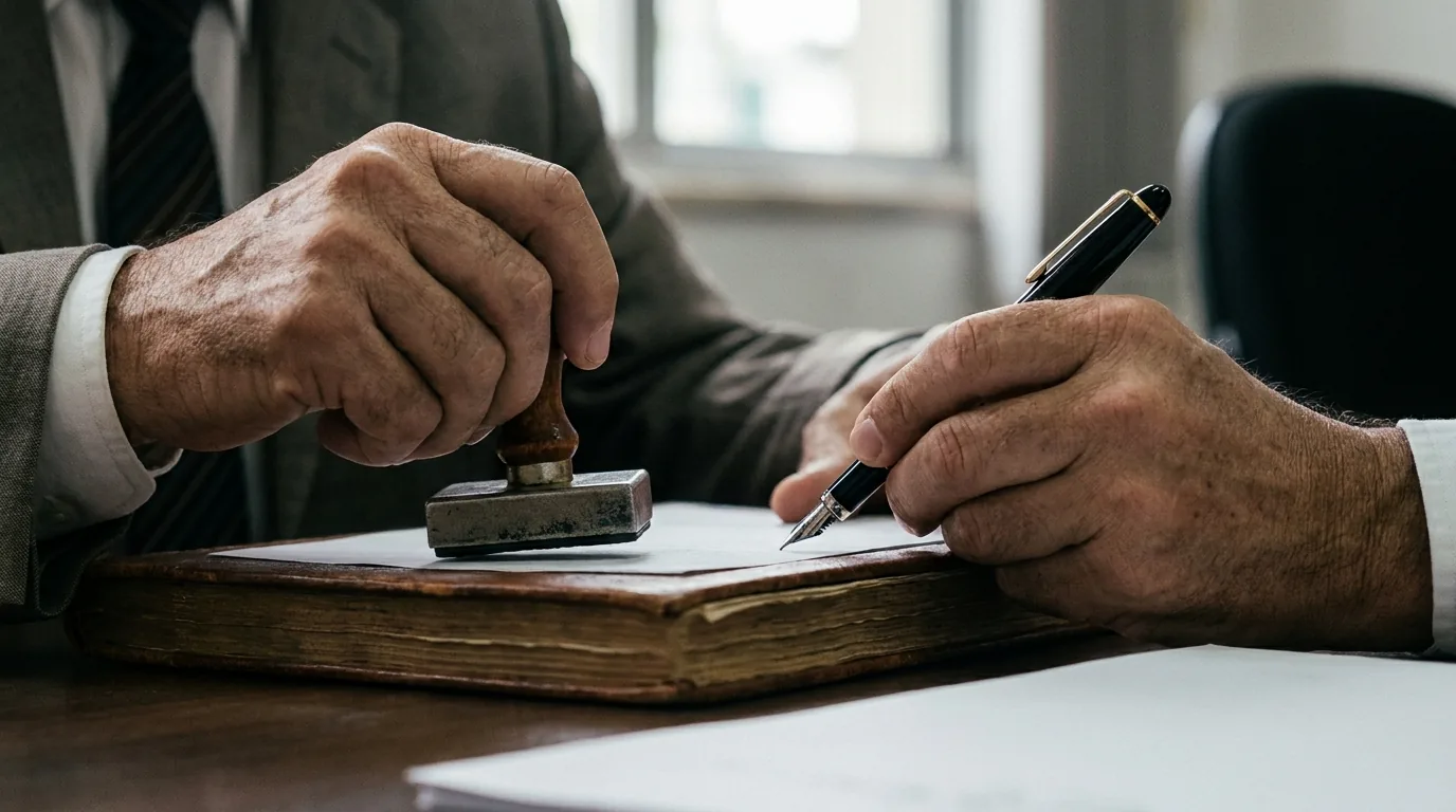 Escritura pública de doação de imóvel sendo lavrada em cartório de notas