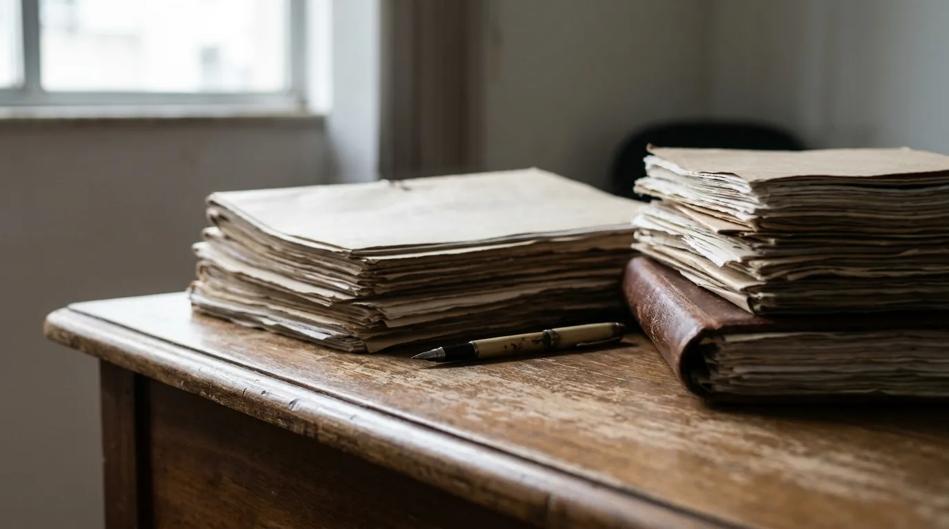 Comparação entre documentos de doação em vida e de testamento sobre mesa de escritório