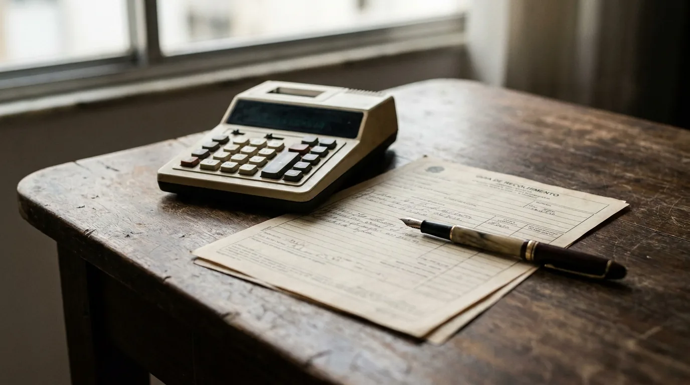 Guia de recolhimento de ITCD e calculadora usados no cálculo do imposto do inventário